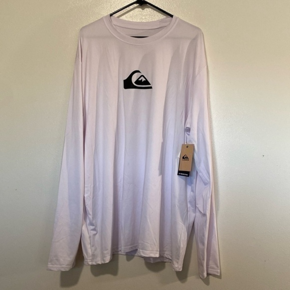 Quick Silver white blk long sleeveUV protecting 50+ moisture wicking shirt XXXLT